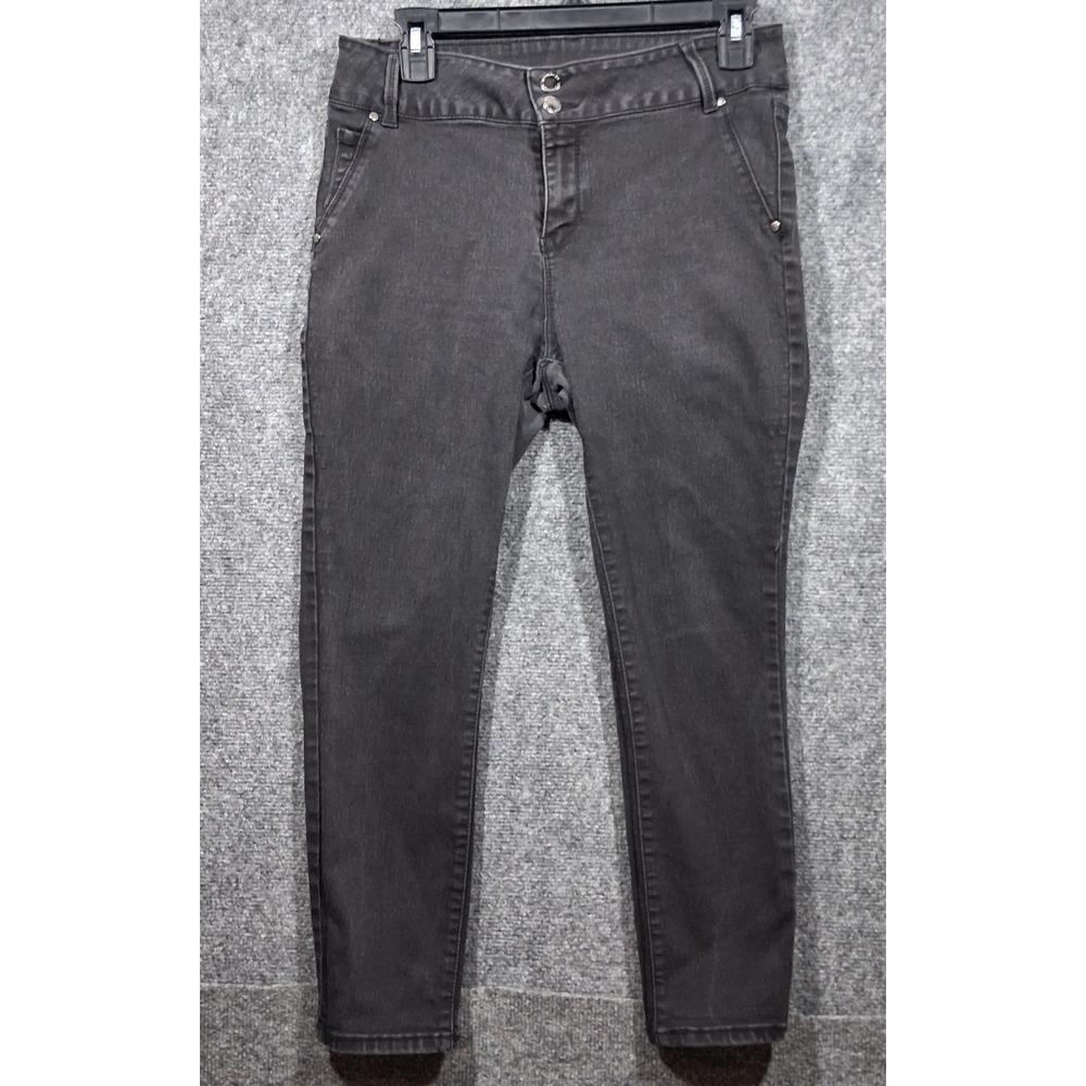 Workshop‎ Republic Clothing Women Black Skinny Jeans Petite 12P Faded Stretch